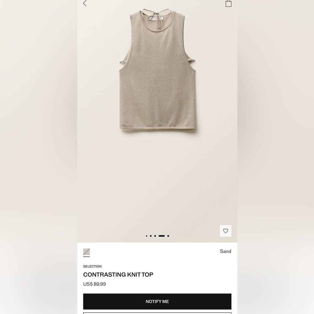 Mango Taupe Knit Tank and Triangle Bikini Top Set